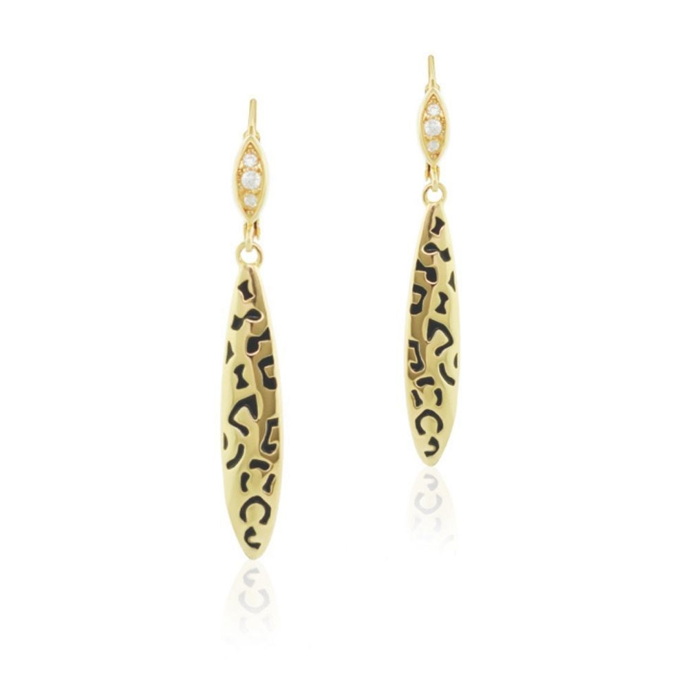 Sweet Leopard Earrings by Lauren G Adams, leopard-print drop earrings with crystal on Tampa Home & Garden Store
