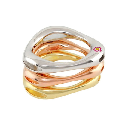 Socialite Stackable Ring Set by Lauren G Adams, four-ring stack in silver, rose and yellow gold on Tampa Home & Garden Store