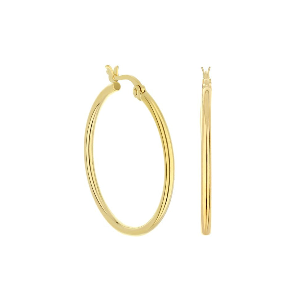 Pair of Plain Hoop Earrings, gold-tone hoops by Lauren G Adams, minimalist classic style on Tampa Home & Garden Store