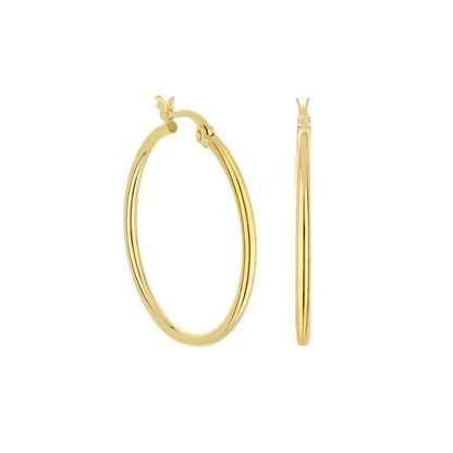Pair of Plain Hoop Earrings, gold-tone hoops by Lauren G Adams, minimalist classic style on Tampa Home & Garden Store