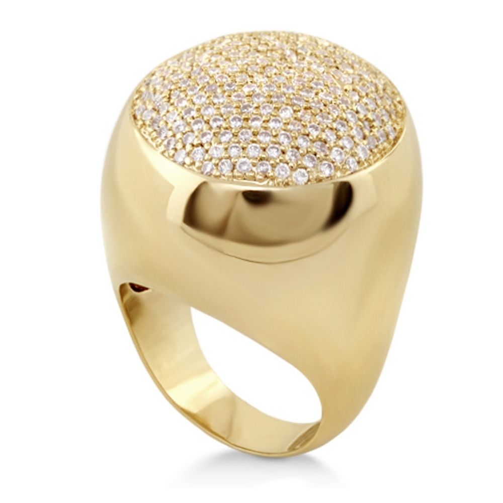 Beautiful Blossom cocktail ring gold tone with pavé diamond dome by Lauren G Adams on Tampa Home & Garden Store