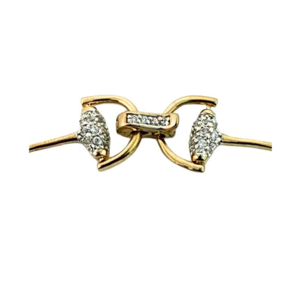 Equestrian Stirrup Bracelet by Lauren G Adams, two-tone gold with pavé diamonds on Tampa Home & Garden Store