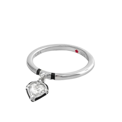 Layers of Love Stackable Ring Heart Charm, silver 925 with crystal heart by Lauren G Adams on Tampa Home & Garden Store