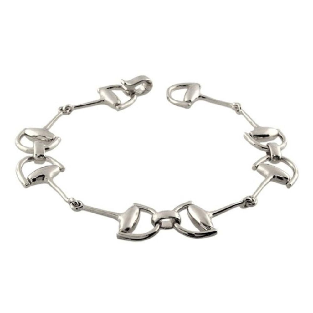 Equestrian Stirrup Charm and Slim Bar Bracelet