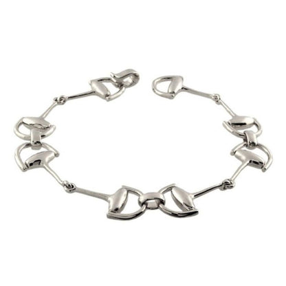 Equestrian Stirrup Charm and Slim Bar Bracelet