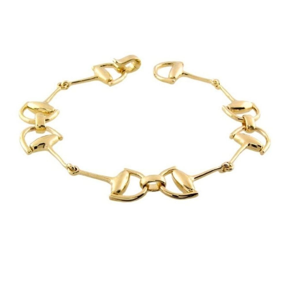 Equestrian Stirrup Charm and Slim Bar Bracelet