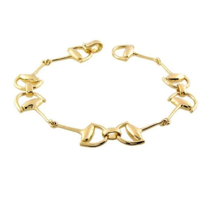 Equestrian Stirrup Charm and Slim Bar Bracelet