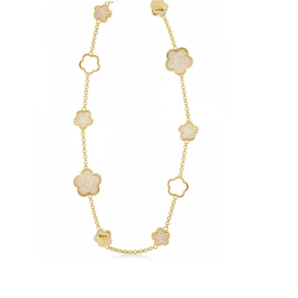 Shiny Daisy short necklace gold-tone chain with daisy flower charms by Lauren G Adams on Tampa Home & Garden Store
