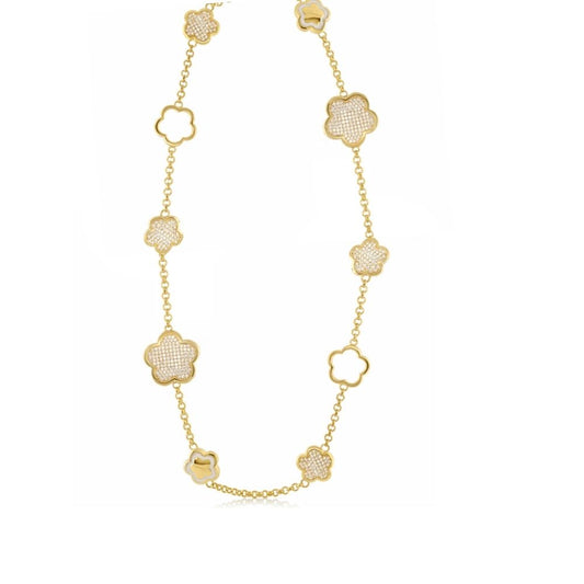 Shiny Daisy short necklace gold-tone chain with daisy flower charms by Lauren G Adams on Tampa Home & Garden Store