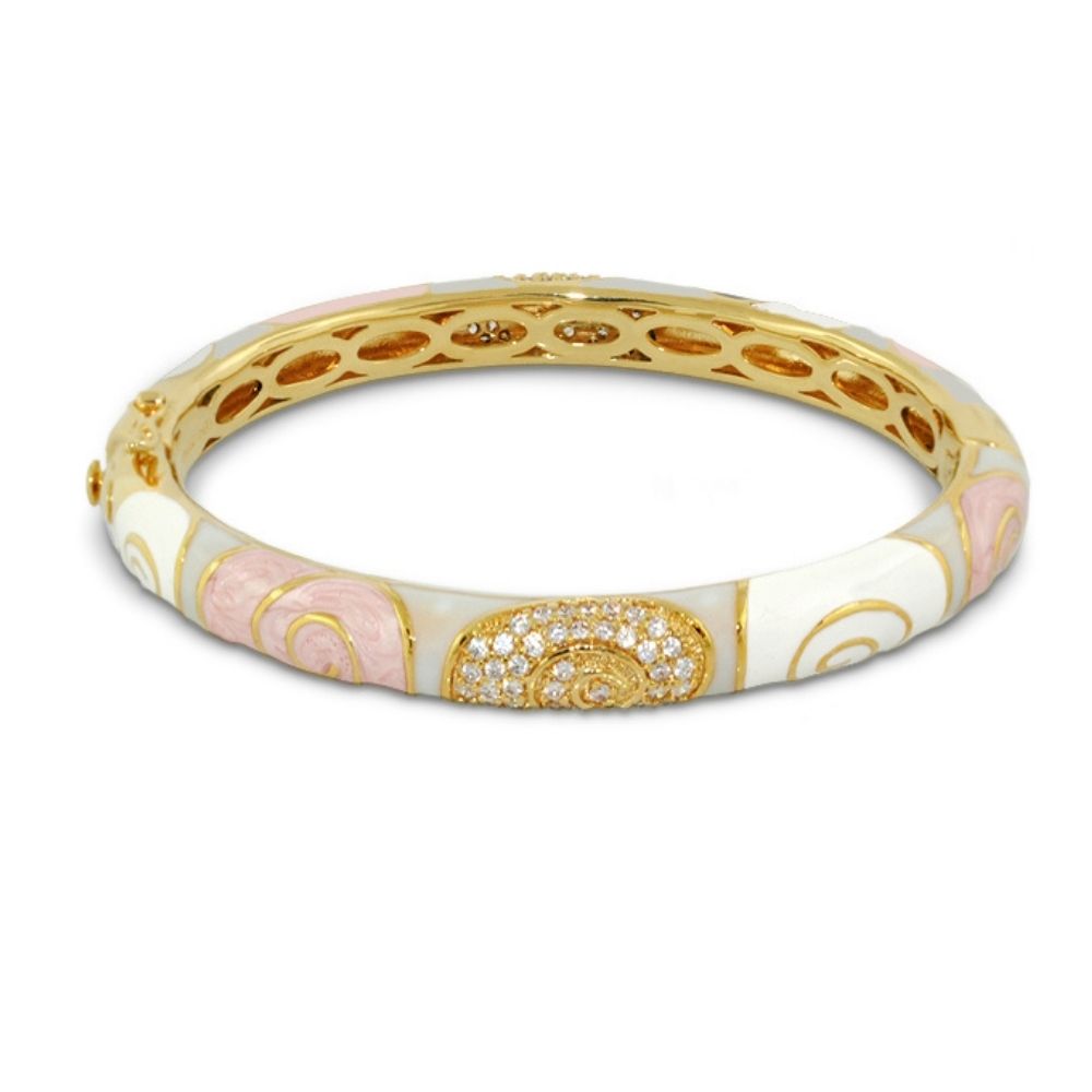 Signature Swirl Enamel Bangle and Gold Plating