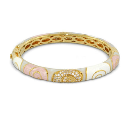 Signature Swirl Enamel Bangle and Gold Plating