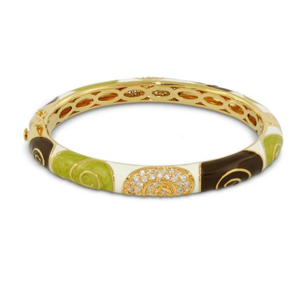 Signature Swirl Enamel Bangle and Gold Plating