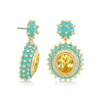 Fresh Fantasy and Turquoise Drop Earrings