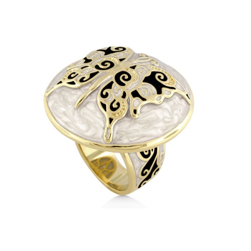 Butterfly Ring by Lauren G Adams, gold and silver tone statement ring with filigree butterfly on Tampa Home & Garden Store