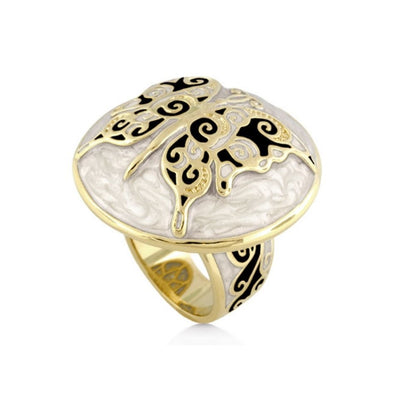 Butterfly Ring by Lauren G Adams, gold and silver tone statement ring with filigree butterfly on Tampa Home & Garden Store