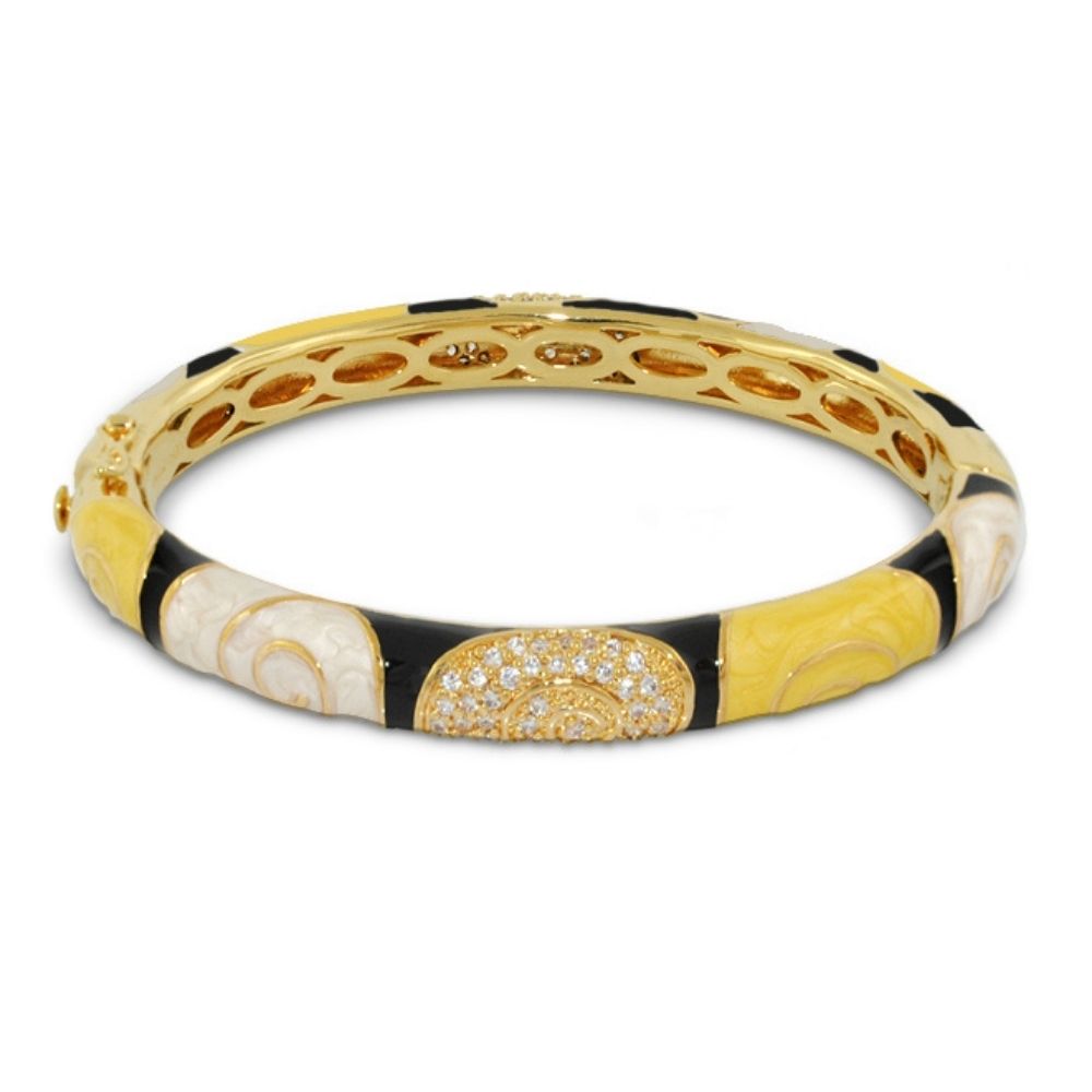 Signature Swirl Enamel Bangle and Gold Plating