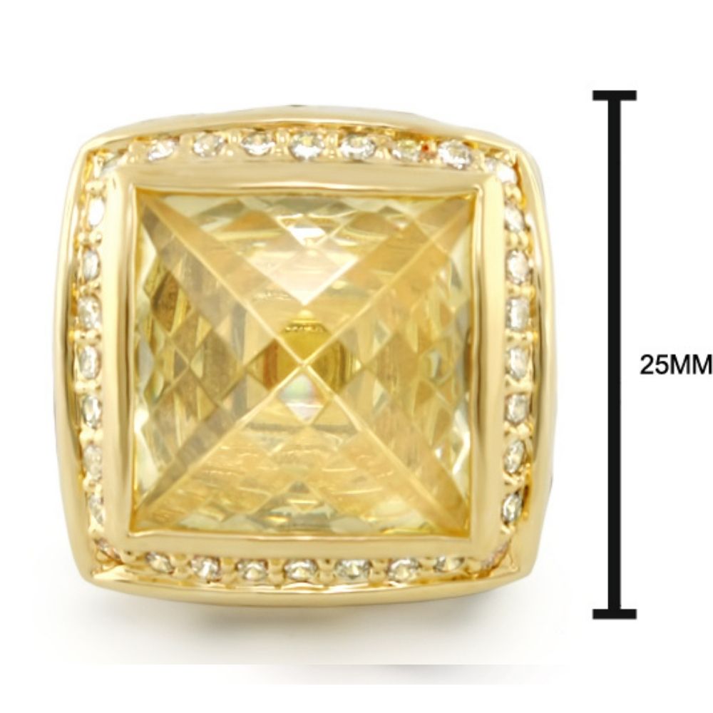 Animal Paradise Ring Leopard Crystal Cushion by Lauren G Adams, gold-tone with pavé halo on Tampa Home & Garden Store