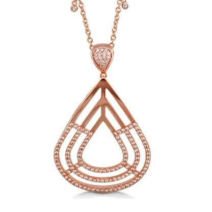 Orbital Pendant Necklace rose gold with pavé crystal teardrop frame by Lauren G Adams on Tampa Home & Garden Store