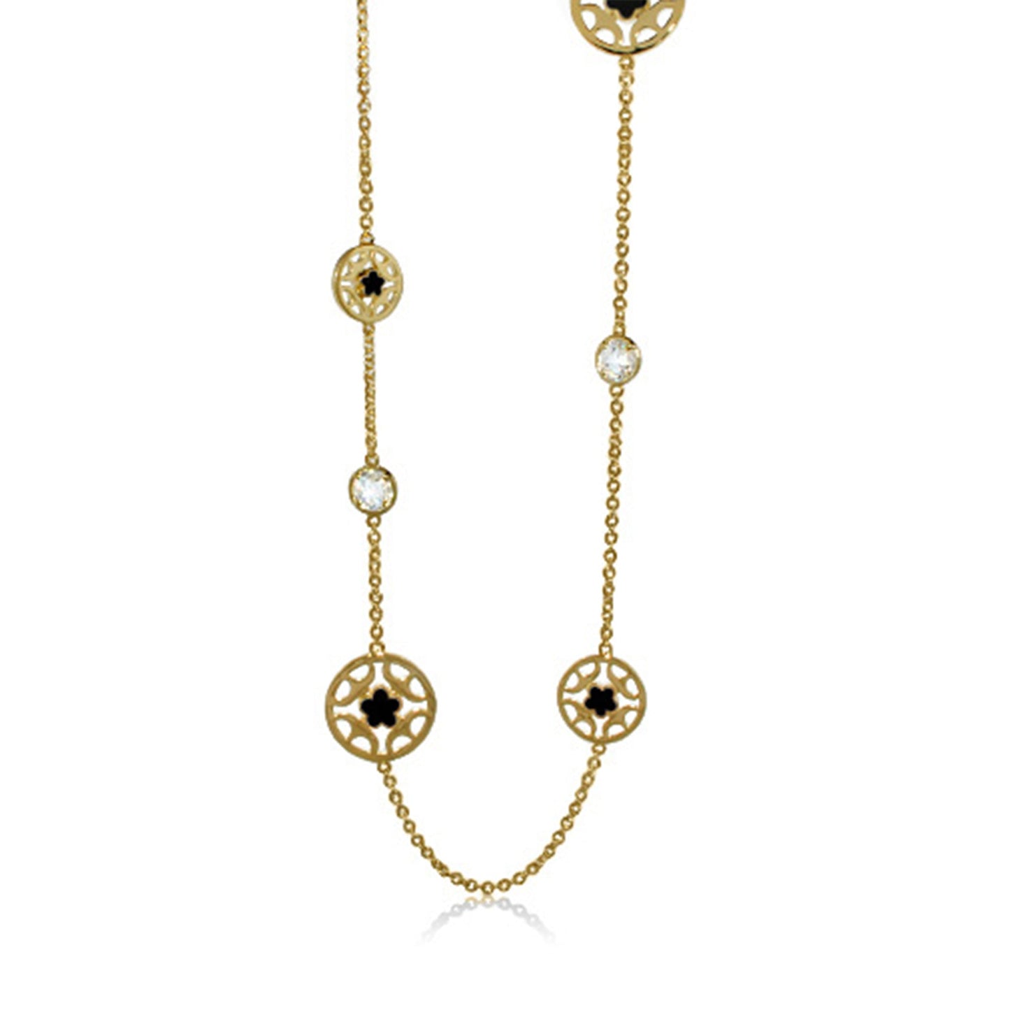 Circle of Love Necklace by Lauren G Adams gold tone openwork round pendants along chain on Tampa Home & Garden Store