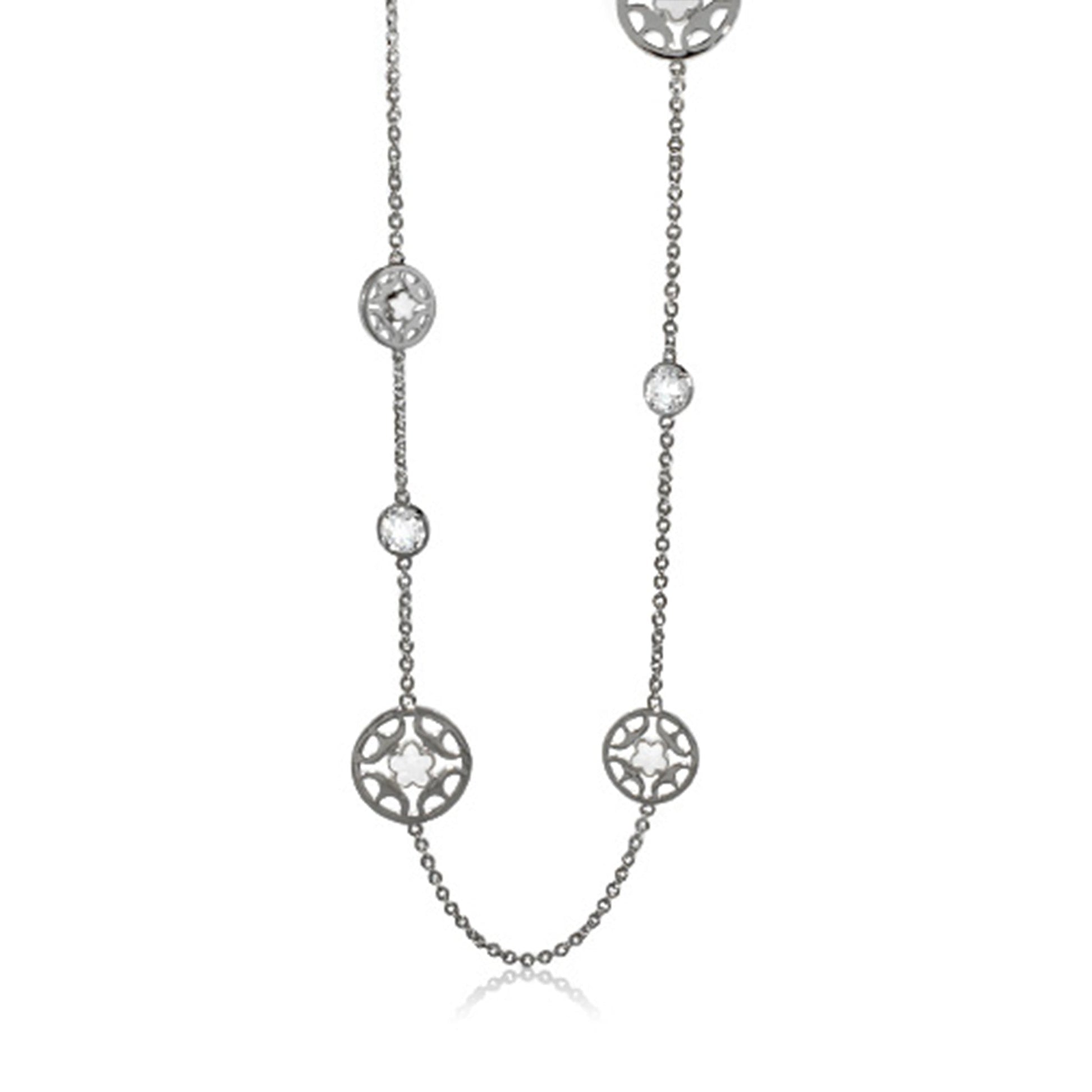 Circle of Love Necklace by Lauren G Adams, silver-tone chain with round filigree pendants on Tampa Home & Garden Store