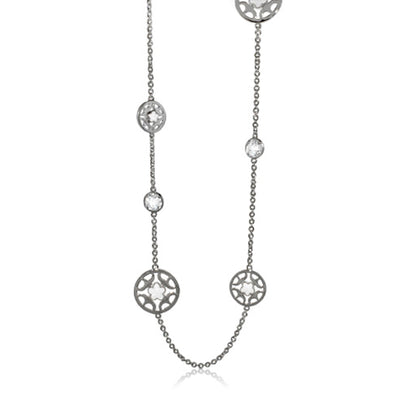 Circle of Love Necklace by Lauren G Adams, silver-tone chain with round filigree pendants on Tampa Home & Garden Store