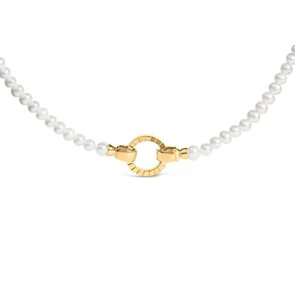 18K yellow gold vermeil pearl strand necklace with infinity clasp by Bids.com on Tampa Home & Garden Store