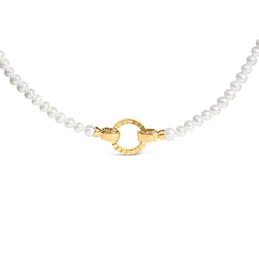 18K yellow gold vermeil pearl strand necklace with infinity clasp by Bids.com on Tampa Home & Garden Store