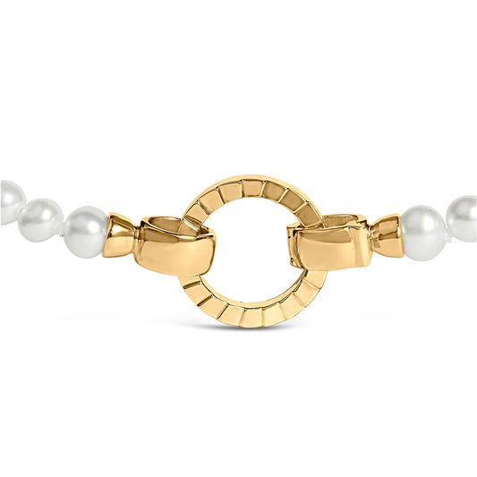 18K yellow gold vermeil pearl strand infinity necklace by Bids.com with pearls and gold clasp on Tampa Home & Garden Store