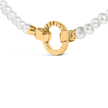 Pearl strand necklace 18K yellow gold vermeil with infinity clasp on Tampa Home & Garden Store