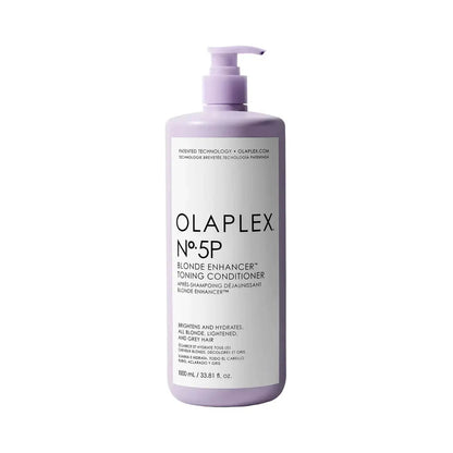 Olaplex No.5P Blonde Enhancer Toning Conditioner bottle with lavender pump, 1000 mL on Tampa Home & Garden Store