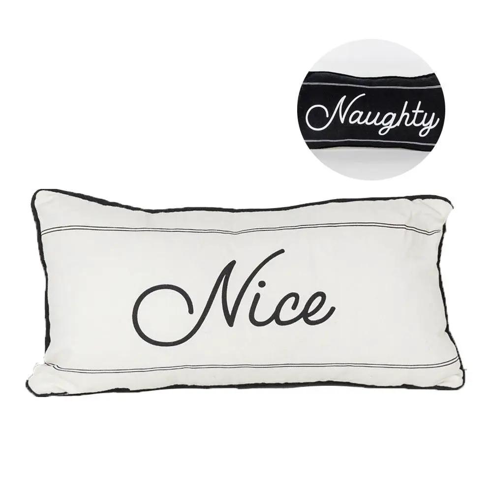 Naughty or Nice Pillow Reversible Christmas Decor