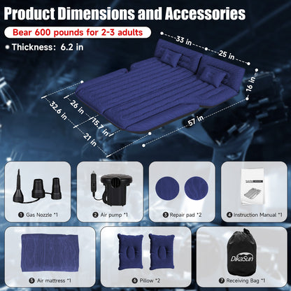 DikaSun Universal SUV Air Mattress navy with upgraded flocking includes electric pump on Tampa Home & Garden Store
