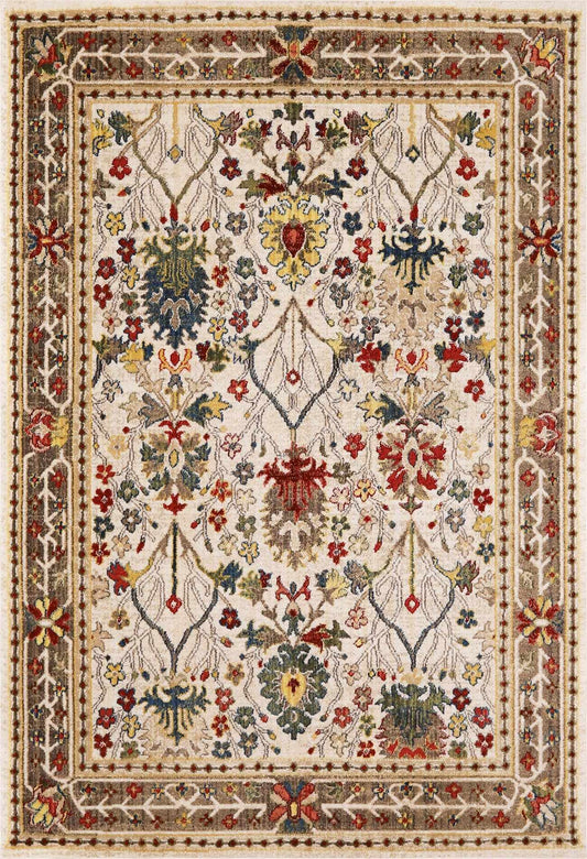 Alfombra Oushak Neola Blanco/Marrón