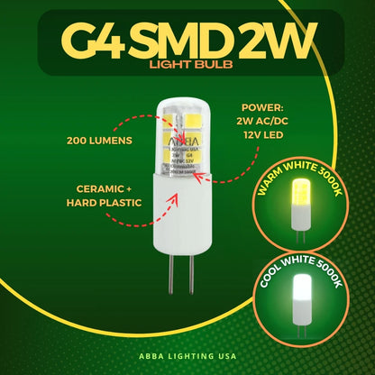 G4 Dimmable SMD Bi Pin LED Capsule 12V Bulb Energy Efficient Light IP65 Waterproof