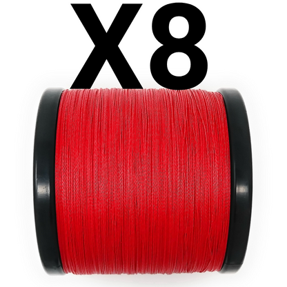 Ligne de pêche tressée Reaction Tackle X8 - Rouge inaltérable, 8 brins - NEUVE