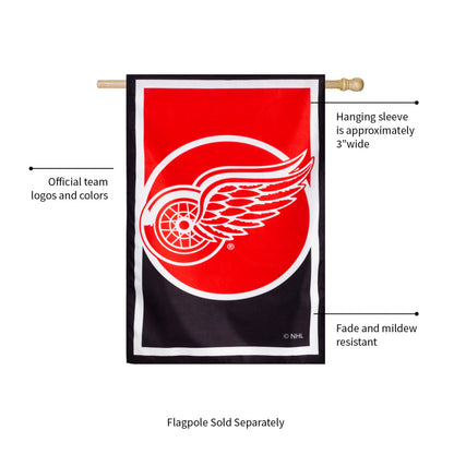 NHL Hockey Burlap House Flag, Detroit Red Wings - Tampa Home & Garden Store