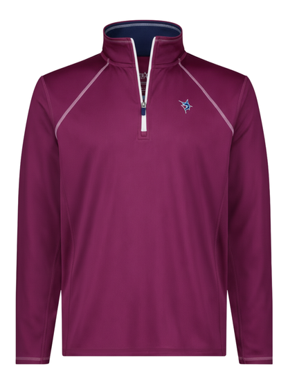 Harbor quarter-zip top by White Water Life in burgundy with white zip trim and chest logo on Tampa Home & Garden Store