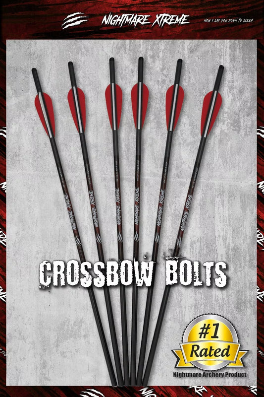 NIGHTMARE XTREME Crossbow Bolts Carbon Half Moon Nocks 12Pcs 20" - Tampa Home & Garden Store