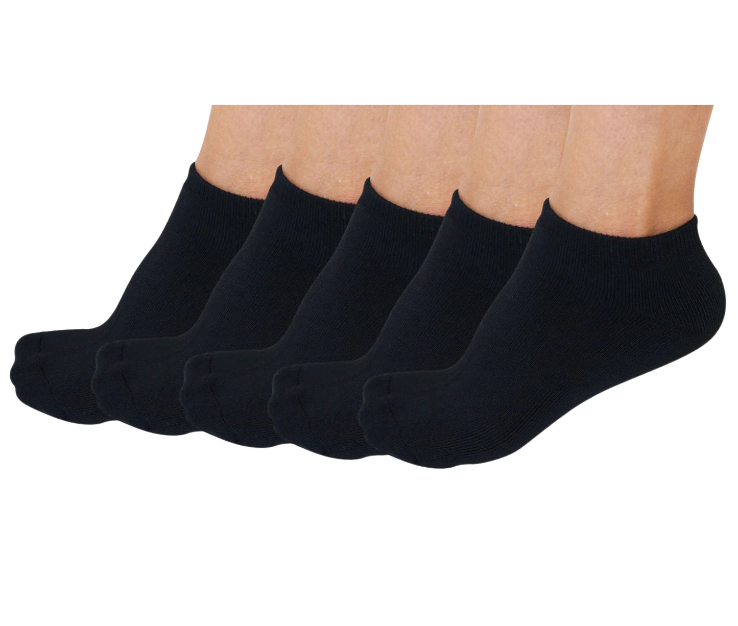 Socks No Look Anklet Bamboo Viscose Unisex Black 5-pack Spun Bamboo on Tampa Home & Garden Store