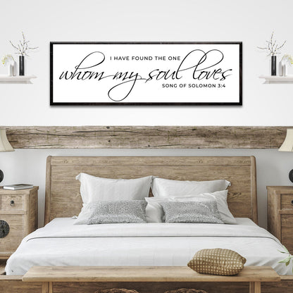 Canvas Tailored Canvases Song of Solomon 3:4 I have found the one whom my soul loves black frame on Tampa Home & Garden Store