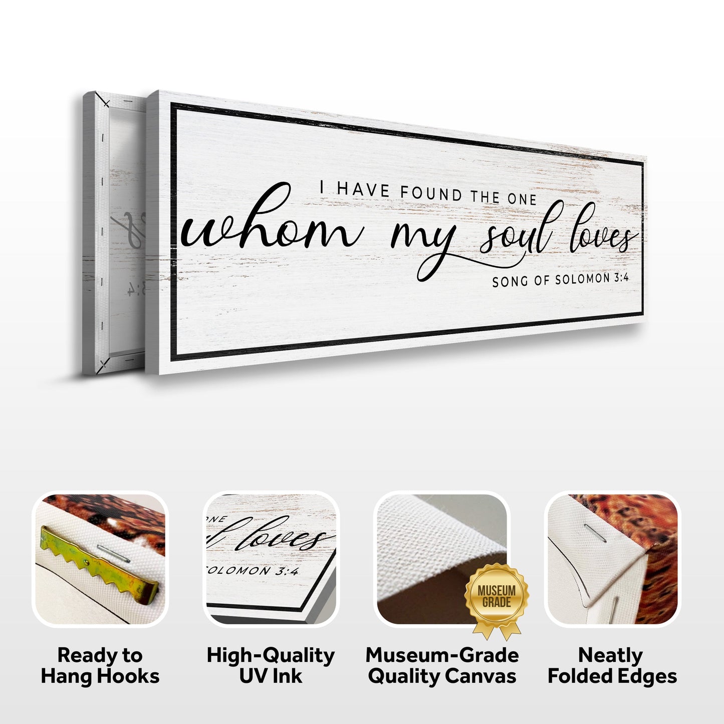 Canvas Tailored Canvases whitewashed finish with I have found the one Song of Solomon 3:4 on Tampa Home & Garden Store