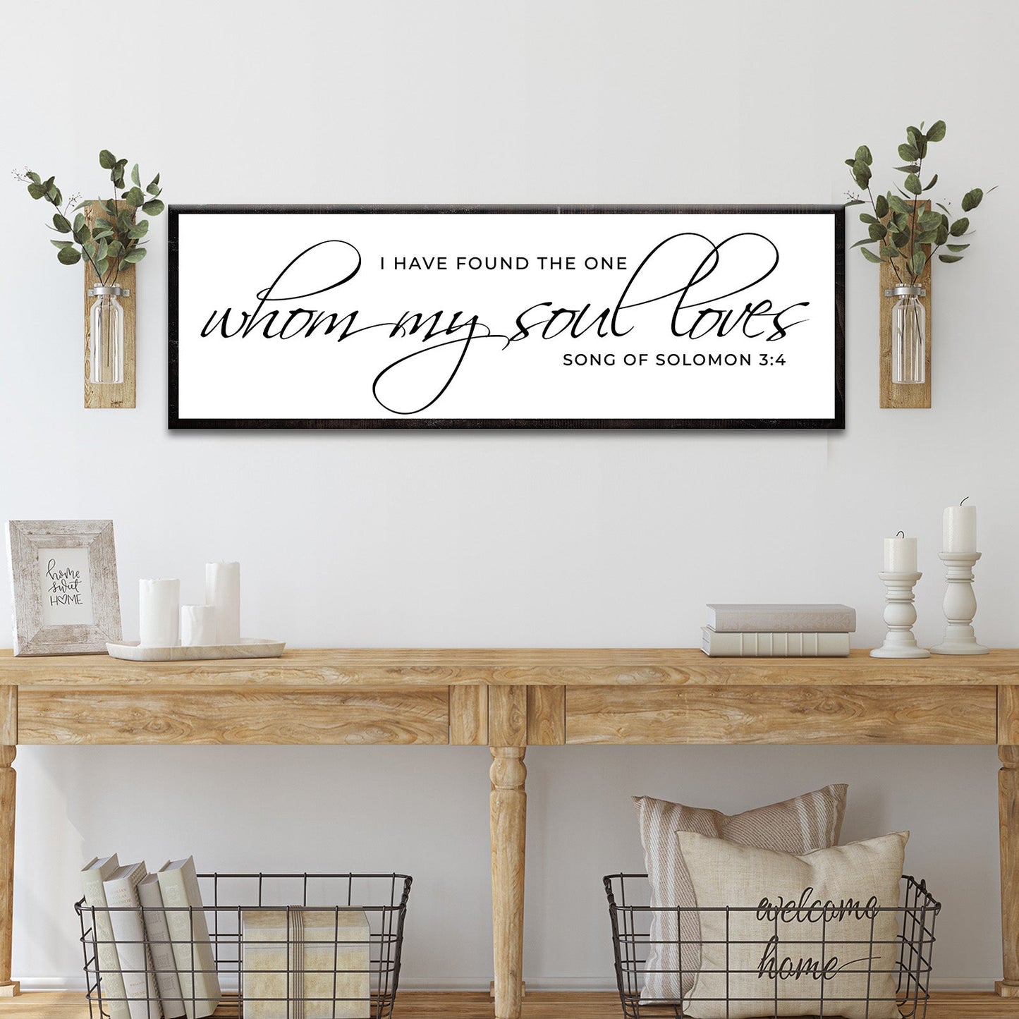 Canvas wall art Song of Solomon 3:4 I Have Found The One Sign IV Tailored Canvases black-framed on Tampa Home & Garden Store