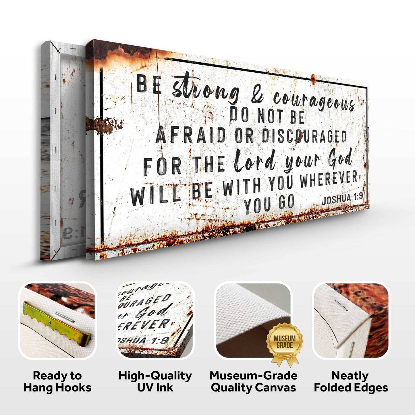 Canvas sign Joshua 1:9 Be Strong And Courageous by Tailored Canvases crafting canvas on Tampa Home & Garden Store