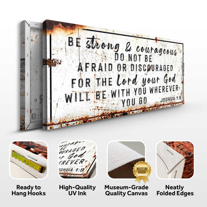 Canvas sign Joshua 1:9 Be Strong And Courageous by Tailored Canvases crafting canvas on Tampa Home & Garden Store