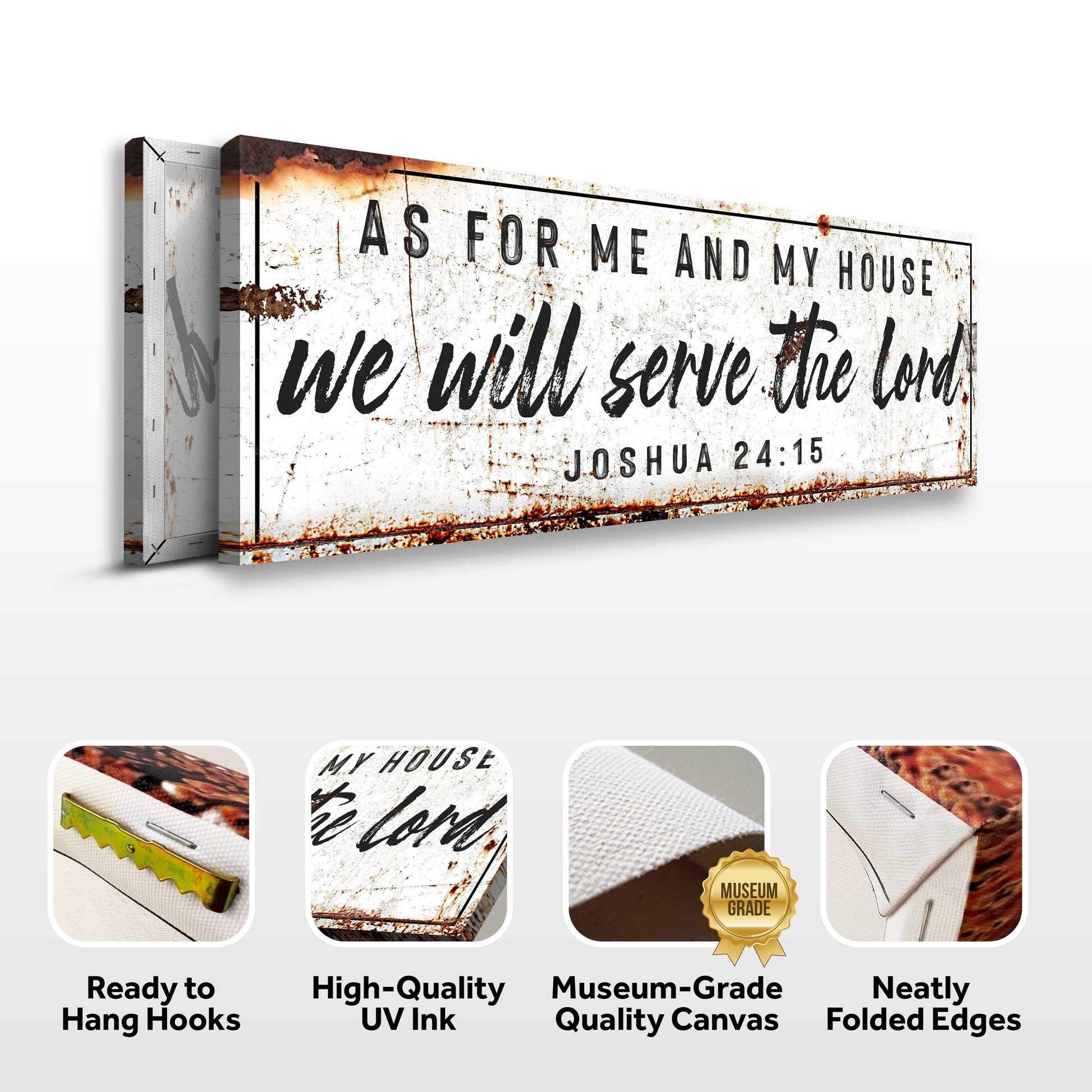 Canvas rustic sign Joshua 24:15 As for me and my house we will serve the Lord Tailored Canvases on Tampa Home & Garden Store