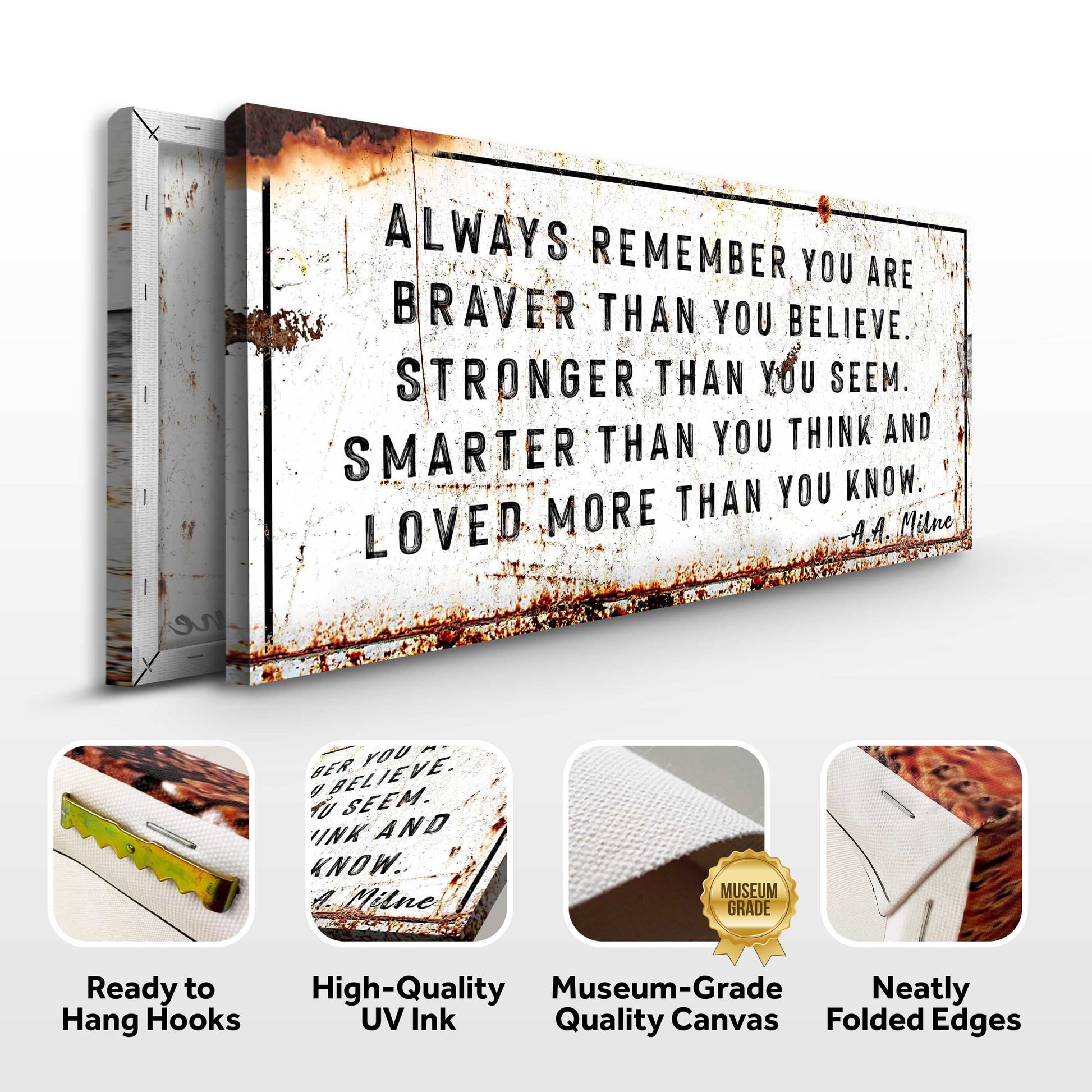 You Are Loved More Than You Know rustic sign canvas by Tailored Canvases with rust accents on Tampa Home & Garden Store