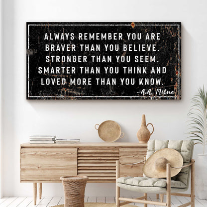 Rustic canvas sign You Are Loved More Than You Know, black with white lettering on Tampa Home & Garden Store