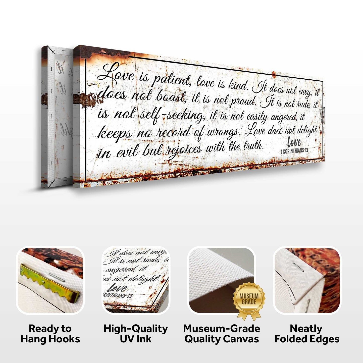Canvas sign 1 Corinthians 13 Love Is Patient rustic Tailored Canvases on Tampa Home & Garden Store