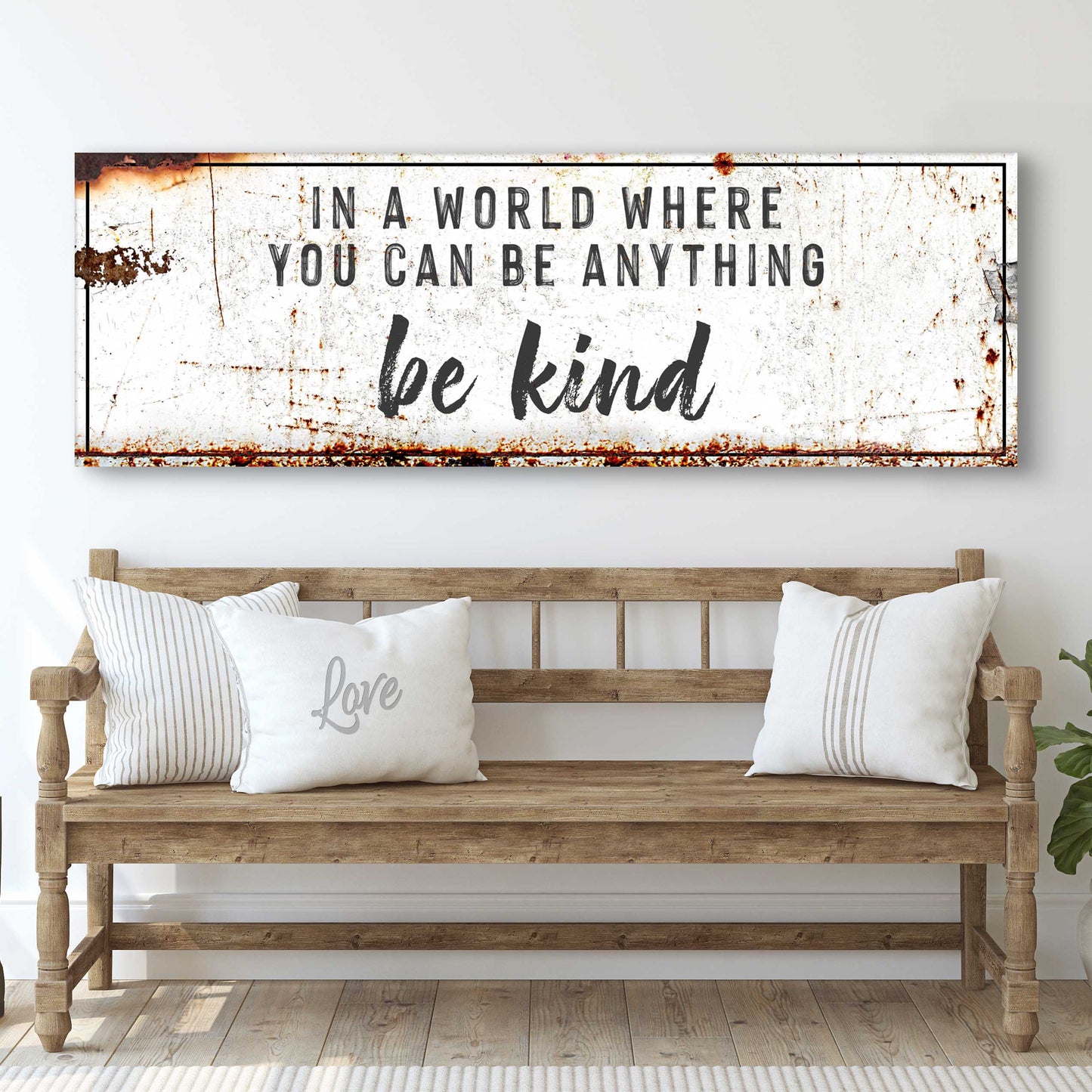 In A World Where You Can Be Anything, Be Kind Sign II canvas by Tailored Canvases on Tampa Home & Garden Store