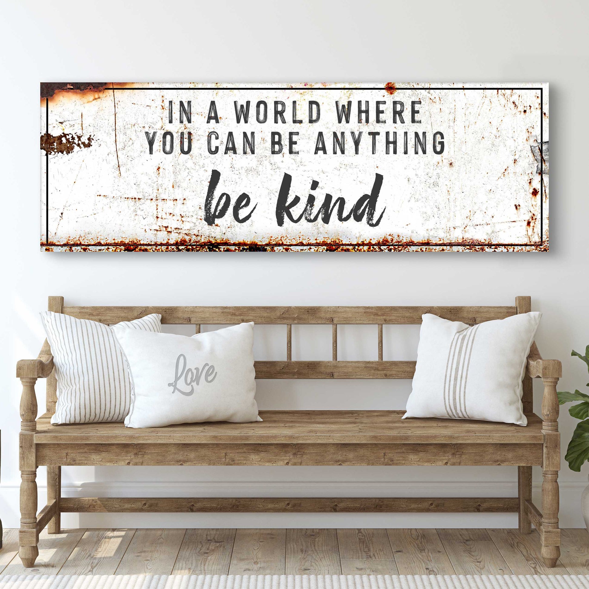 In A World Where You Can Be Anything, Be Kind Sign II canvas by Tailored Canvases on Tampa Home & Garden Store